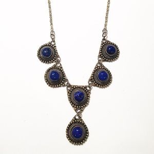 Boho blue necklace
